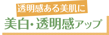 透明感ある美肌に 美白・透明感アップ